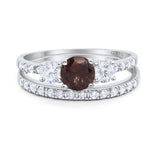 Three Stone Round Vintage Style Ring