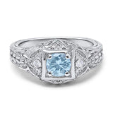 Art Deco Round Natural Stone Filigree Ring
