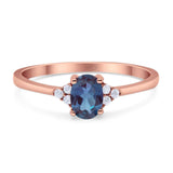Art Deco Oval Natural Stone Wedding Ring