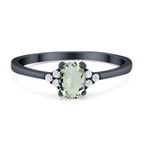 Art Deco Oval Natural Stone Wedding Ring