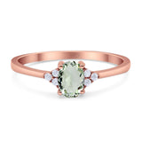 Art Deco Oval Natural Stone Wedding Ring