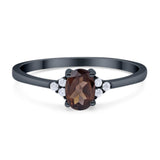 Art Deco Oval Natural Stone Wedding Ring