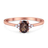 Art Deco Oval Natural Stone Wedding Ring