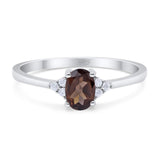 Art Deco Oval Natural Stone Wedding Ring