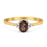 Art Deco Oval Natural Stone Wedding Ring
