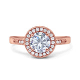 Vintage Style Halo Round Natural Stone Ring