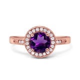 Vintage Style Halo Round Natural Stone Ring