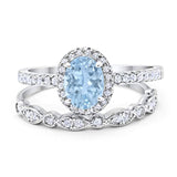 Two Piece Oval Natural Stone Bridal Ring
