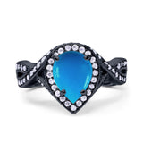 Pear Teardrop Natural Stone Twisted Ring