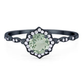 Vintage Style Round Natural Stone Floral Ring