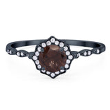 Vintage Style Round Natural Stone Floral Ring