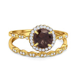 Two Piece Art Deco Halo Ring