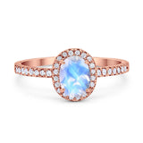 Art Deco Oval Natural Stone Wedding Ring