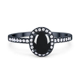 Art Deco Oval Natural Stone Wedding Ring