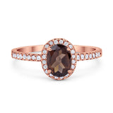 Art Deco Oval Natural Stone Wedding Ring