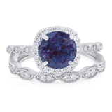 Two Piece Round Natural Stone Ring