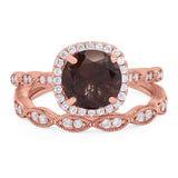 Two Piece Round Natural Stone Ring