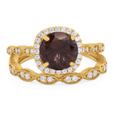 Two Piece Round Natural Stone Ring