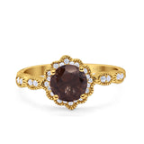 Art Deco Halo Floral Ring