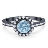 Art Deco Round Natural Stone Wedding Ring