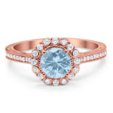 Art Deco Round Natural Stone Wedding Ring