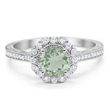 Art Deco Round Natural Stone Wedding Ring