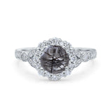 Art Deco Halo Engagement Ring