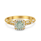 Vintage Round Natural Stone Beaded Ring
