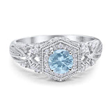 Art Deco Round Natural Stone Filigree Ring