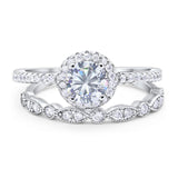Two Piece Round Moissanite Bridal Ring 925 Sterling Silver
