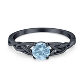 Vintage Style Round Natural Stone Trinity Ring