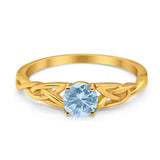 Vintage Style Round Natural Stone Trinity Ring