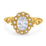 Art Deco Oval Natural Stone Wedding Ring