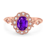 Art Deco Oval Natural Stone Wedding Ring