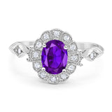 Art Deco Oval Natural Stone Wedding Ring