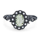 Art Deco Oval Natural Stone Wedding Ring