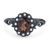 Art Deco Oval Natural Stone Wedding Ring