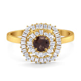 Round Natural Stone Cocktail Ring