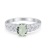 Oval Natural Stone Vintage Marquise Style Ring
