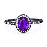 Oval Vintage Style Natural Stone Art Deco Ring