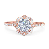 Art Deco Round Natural Stone Floral Ring
