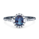 Vintage Style Oval Natural Stone Solitaire Ring