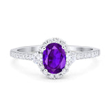Vintage Style Oval Natural Stone Solitaire Ring