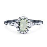 Vintage Style Oval Natural Stone Solitaire Ring
