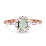 Vintage Style Oval Natural Stone Solitaire Ring