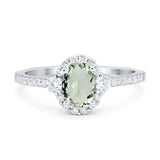 Vintage Style Oval Natural Stone Solitaire Ring