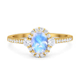 Vintage Style Oval Natural Stone Solitaire Ring