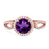 Art Deco Round Natural Stone Split Shank Ring