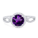 Art Deco Round Natural Stone Split Shank Ring