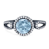 Art Deco Round Natural Stone Split Shank Ring